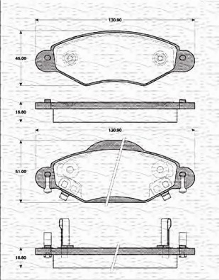 Magneti Marelli 363702161248 - Kit pastiglie freno, Freno a disco autozon.pro