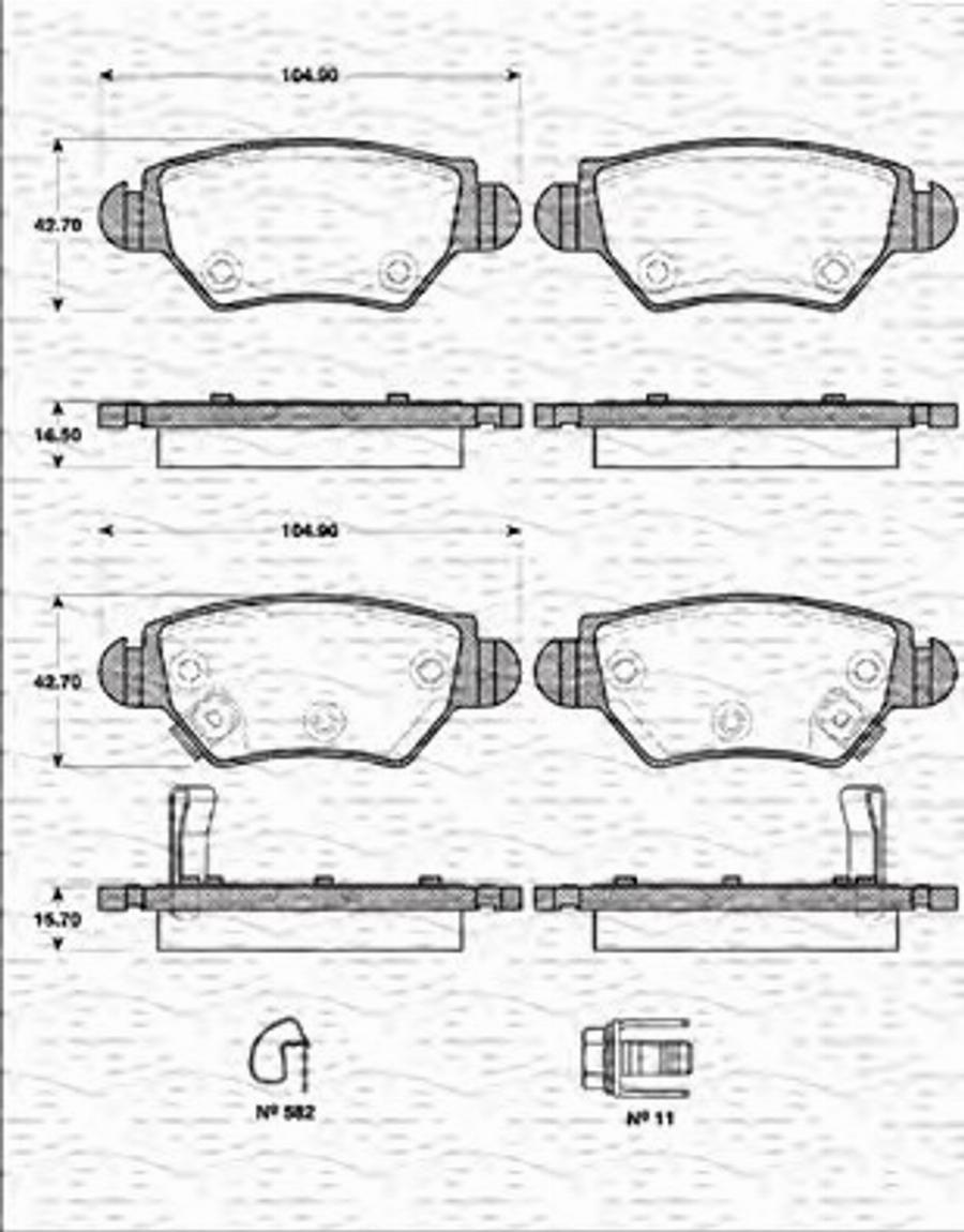 Magneti Marelli 363702161261 - Kit pastiglie freno, Freno a disco autozon.pro