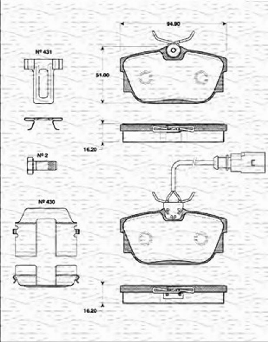 Magneti Marelli 363702161268 - Kit pastiglie freno, Freno a disco autozon.pro