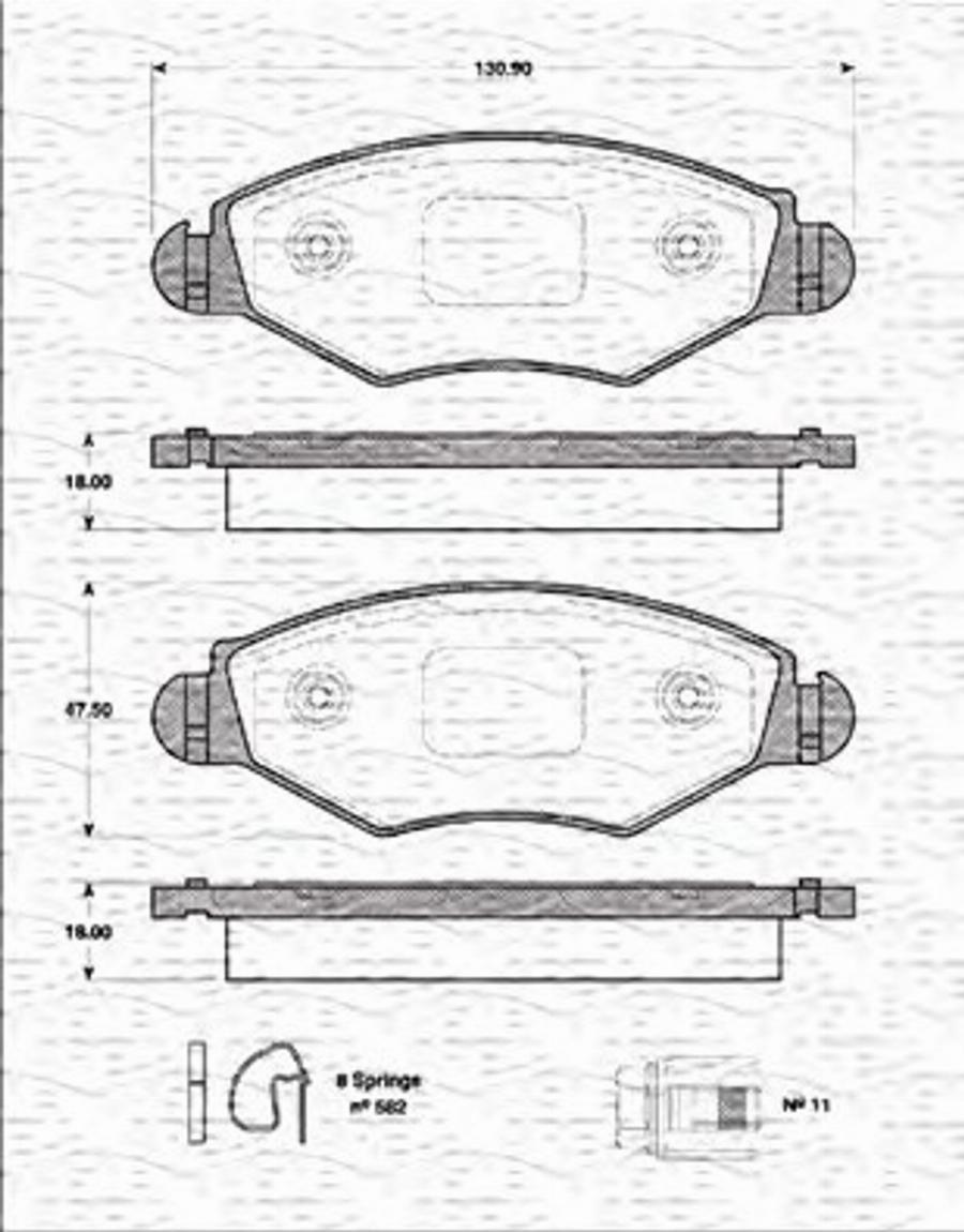 Magneti Marelli 363702161204 - Kit pastiglie freno, Freno a disco autozon.pro