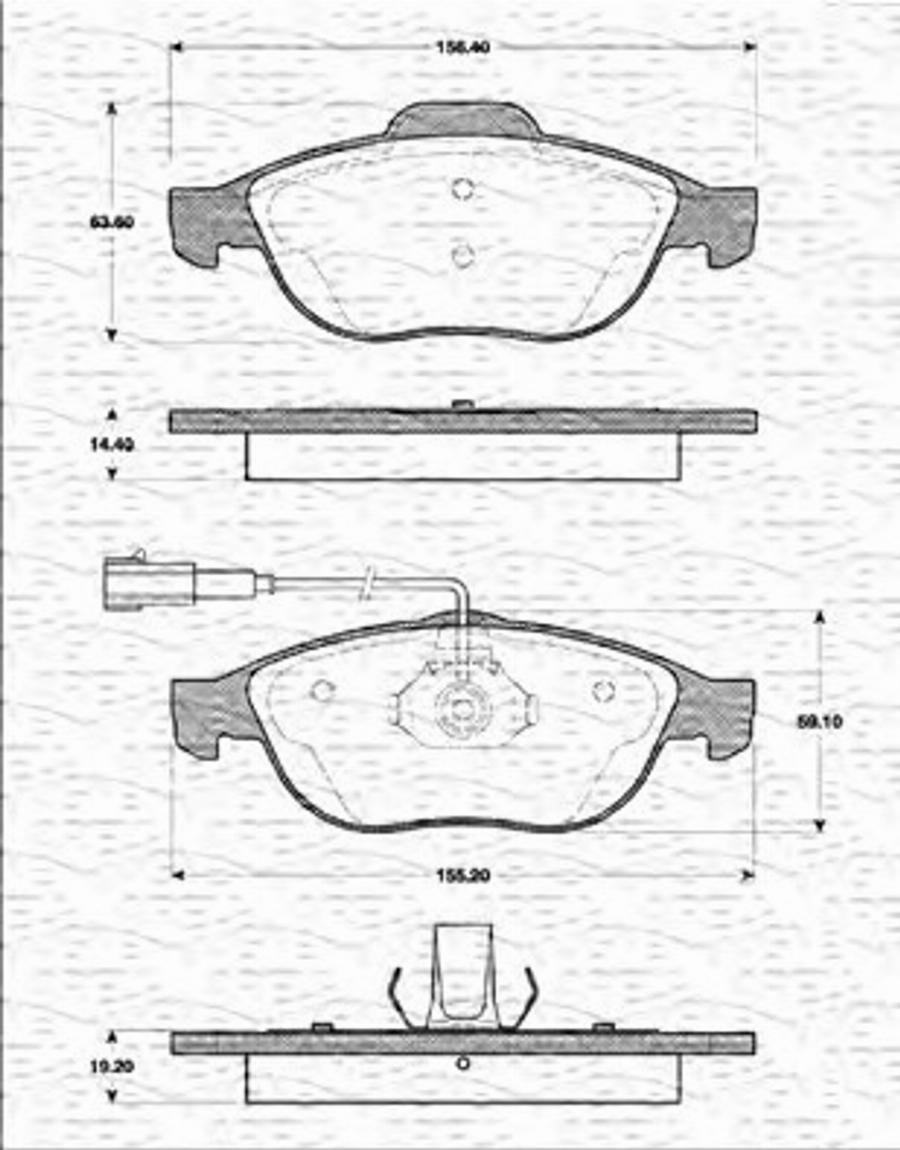 Magneti Marelli 363702161207 - Kit pastiglie freno, Freno a disco autozon.pro