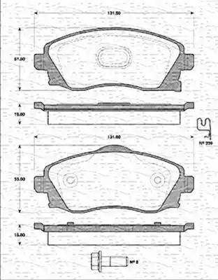 Magneti Marelli 363702161219 - Kit pastiglie freno, Freno a disco autozon.pro