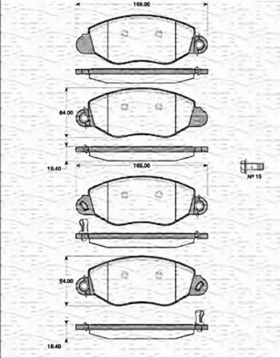 Magneti Marelli 363702161218 - Kit pastiglie freno, Freno a disco autozon.pro