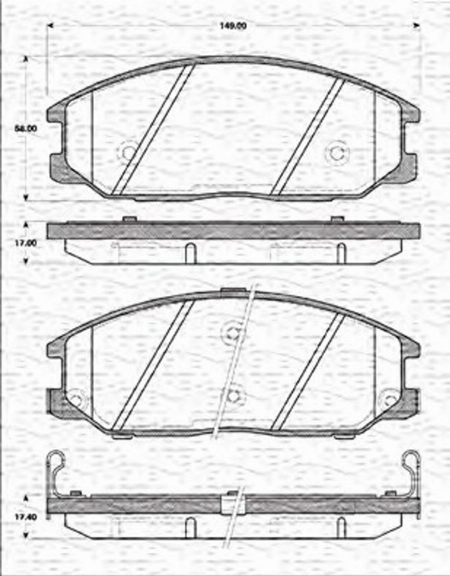 Magneti Marelli 363702161288 - Kit pastiglie freno, Freno a disco autozon.pro