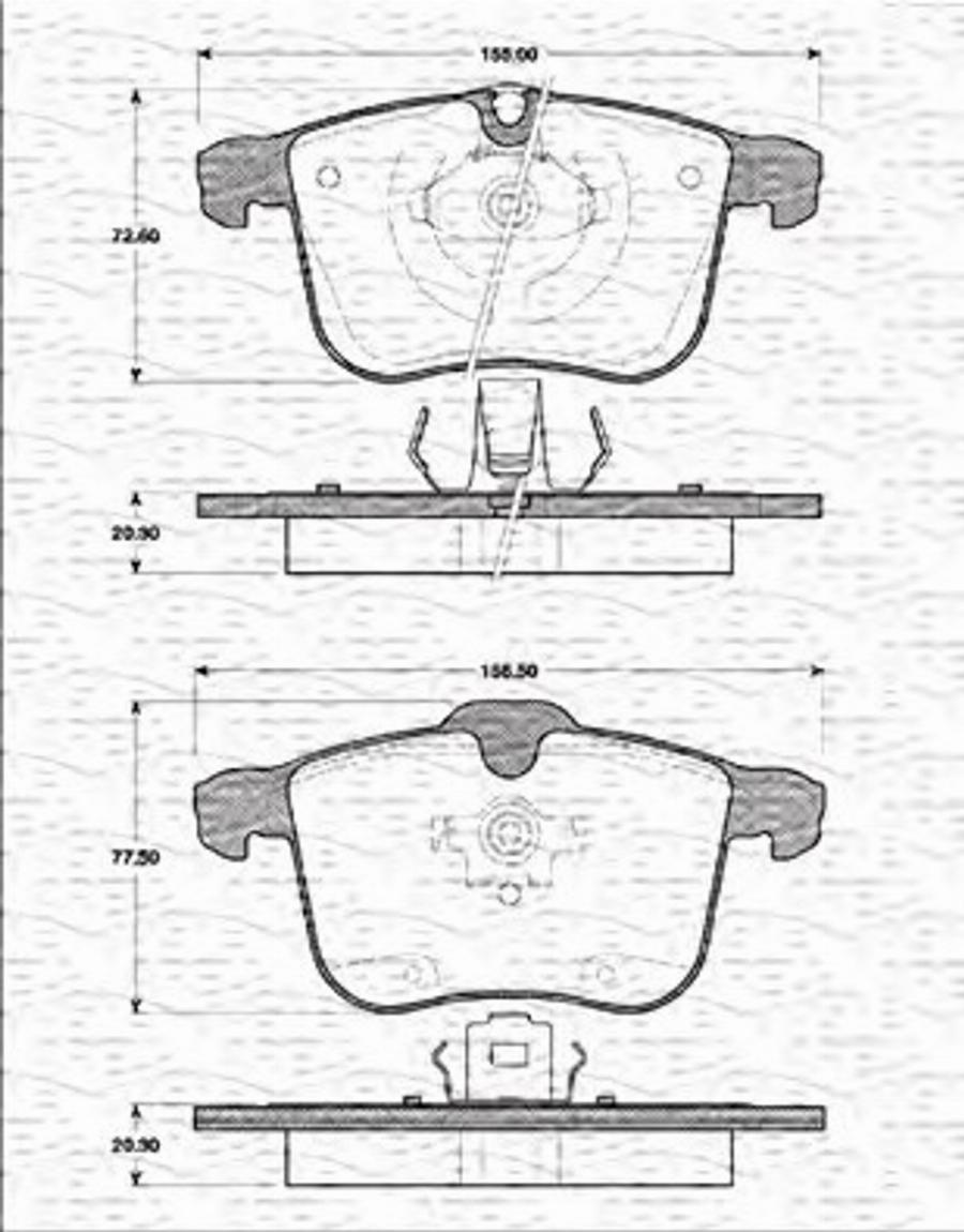 Magneti Marelli 363702161282 - Kit pastiglie freno, Freno a disco autozon.pro