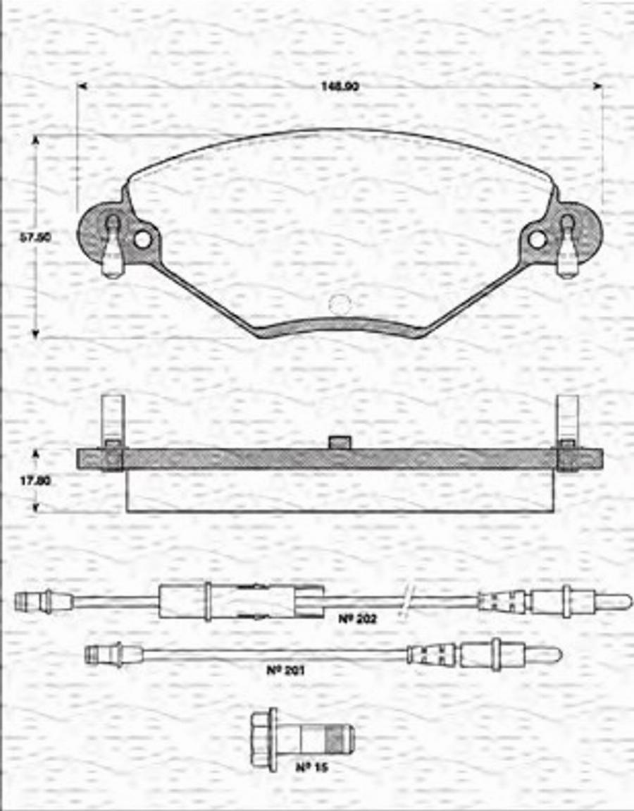 Magneti Marelli 363702161225 - Kit pastiglie freno, Freno a disco autozon.pro