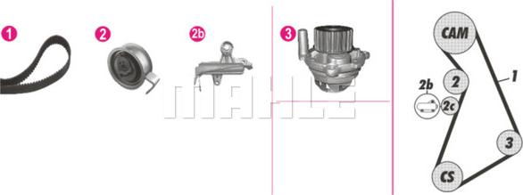 MAHLE CPK 93 000P - Pompa acqua + Kit cinghie dentate autozon.pro