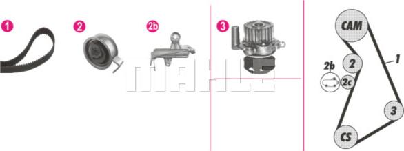 MAHLE CPK 92 000P - Pompa acqua + Kit cinghie dentate autozon.pro