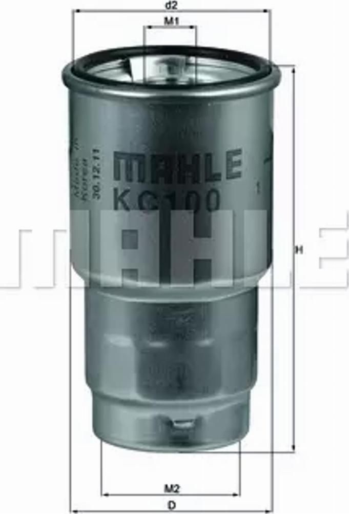 MAHLE KC 100D - Filtro carburante autozon.pro