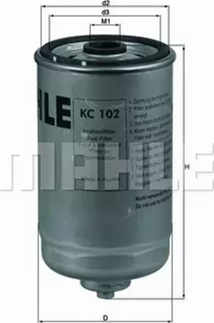 MAHLE KC 102 - Filtro carburante autozon.pro