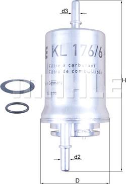 MAHLE KL 176/6D - Filtro carburante autozon.pro