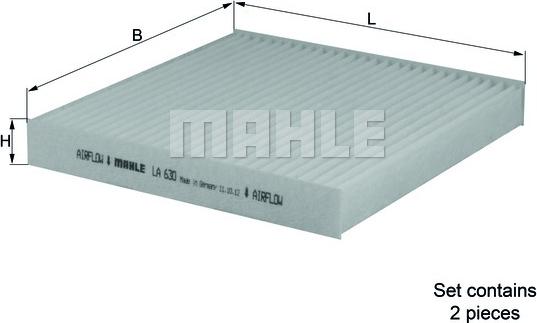 MAHLE LA 630/S - Filtro, Aria abitacolo autozon.pro