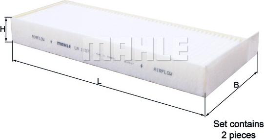 MAHLE LA 1157/S - Filtro, Aria abitacolo autozon.pro