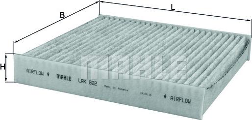 MAHLE LAK 922 - Filtro, Aria abitacolo autozon.pro