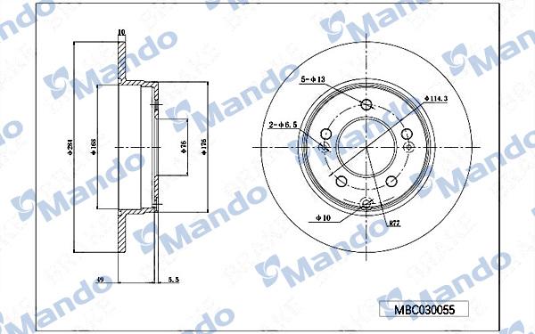 Mando MBC030055 - Discofreno autozon.pro