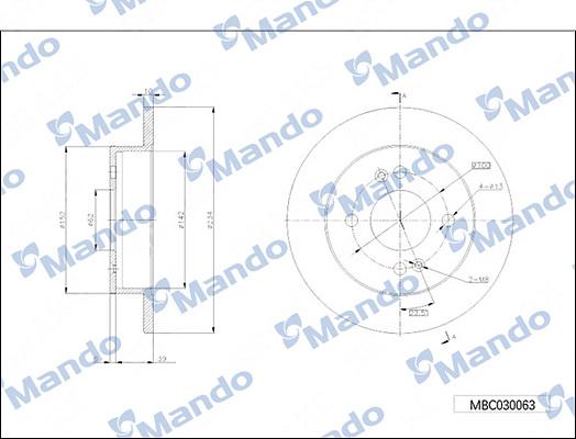 Mando MBC030063 - Discofreno autozon.pro