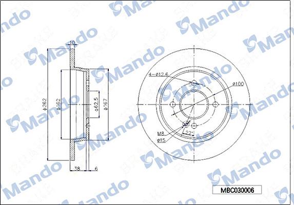 Mando MBC030006 - Discofreno autozon.pro