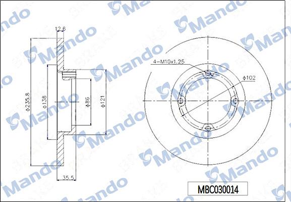 Mando MBC030014 - Discofreno autozon.pro