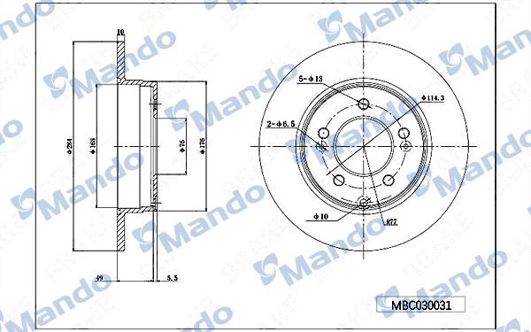 Mando MBC030031 - Discofreno autozon.pro