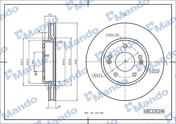 Mando MBC030196 - Discofreno autozon.pro