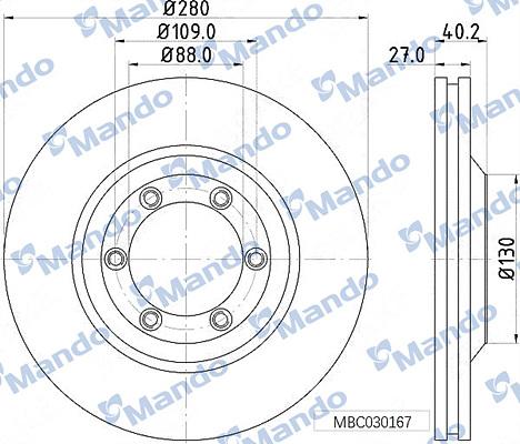 Mando MBC030167 - Discofreno autozon.pro