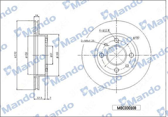 Mando MBC030108 - Discofreno autozon.pro