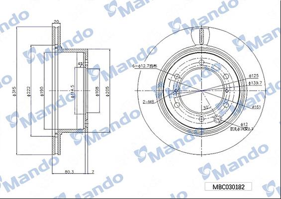 Mando MBC030182 - Discofreno autozon.pro