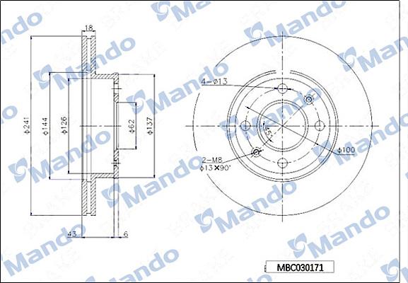 Mando MBC030171 - Discofreno autozon.pro