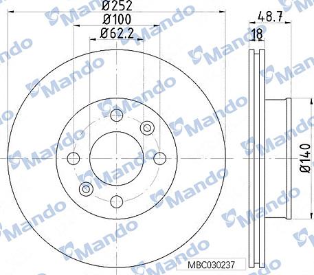 Mando MBC030237 - Discofreno autozon.pro