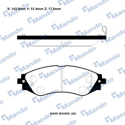 Mando RMPD15NS - Kit pastiglie freno, Freno a disco autozon.pro