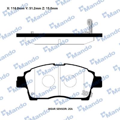 Mando RMPT03NS - Kit pastiglie freno, Freno a disco autozon.pro