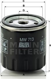 Mann-Filter MW 713 - Filtro olio autozon.pro