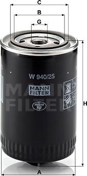 Mann-Filter W 940/25 (10) - Filtro olio autozon.pro