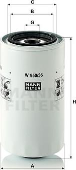 Mann-Filter W 950/36 - Filtro olio autozon.pro