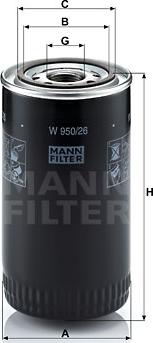 Mann-Filter W 950/26 - Filtro olio autozon.pro