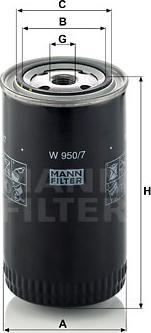 Mann-Filter W 950/7 - Filtro olio autozon.pro