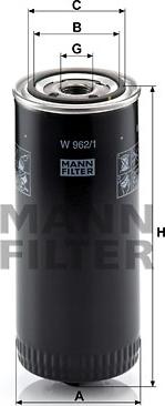 Mann-Filter W 962/1 - Filtro, Sistema idraulico di lavoro autozon.pro