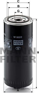 Mann-Filter W 962/2 - Filtro olio autozon.pro