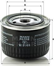 Mann-Filter W 914/4 - Filtro olio autozon.pro