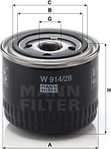 Mann-Filter W 914/28 - Filtro olio autozon.pro