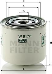 Mann-Filter W 917/1 - Filtro olio autozon.pro