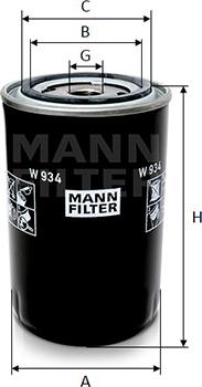 Mann-Filter W 934 - Filtro olio autozon.pro