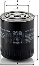 Mann-Filter W 930/9 - Filtro olio autozon.pro