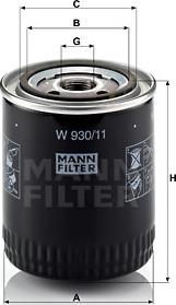 Mann-Filter W 930/11 - Filtro olio autozon.pro