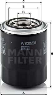 Mann-Filter W 930/26 - Filtro olio autozon.pro