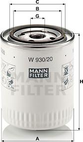 Mann-Filter W 930/20 - Filtro olio autozon.pro