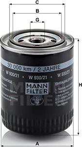 Mann-Filter W 930/21 - Filtro olio autozon.pro