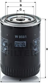 Mann-Filter W 933/1 - Filtro olio autozon.pro