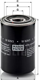 Mann-Filter W 929/3 - Filtro olio autozon.pro