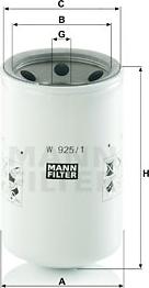 Mann-Filter W 925/1 - Filtro, Sistema idraulico di lavoro autozon.pro